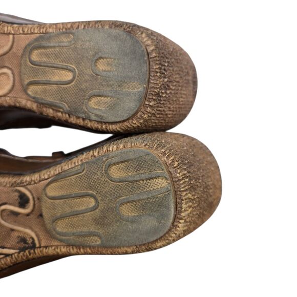 Karyoka Brown Leather Cutout Wedge Sandals Sz 38 US 7.5 - 8 Boho Beach - Picture 15 of 15